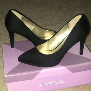 Suede Black Pump Brand New Never Worn! Still in Box! Size 7.